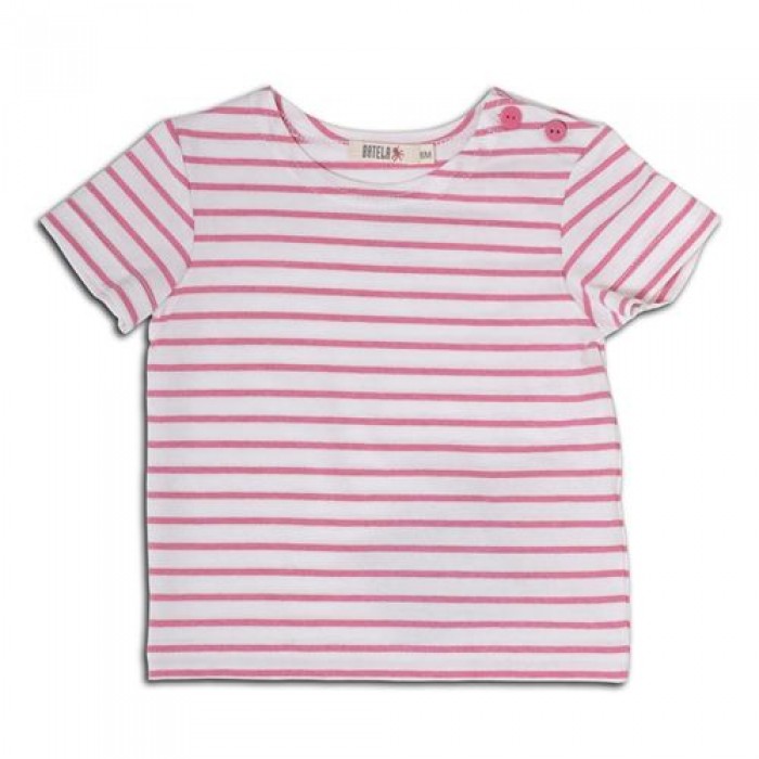 Camiseta marinera bebé Blanco/Rosa